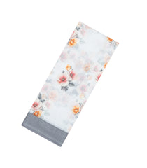 White Printed Synthetic Linen Saree With Floral Motifs-SY0215