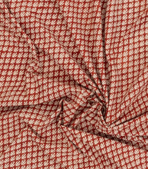 Rust Printed Jaipur Cotton Saree With Floral Motifs-JC1660