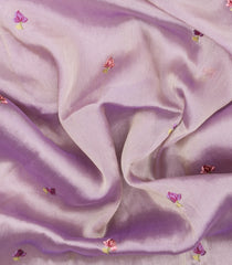 Lavender Embroidered Synthetic Tissue Saree With Floral Motifs-SY0570