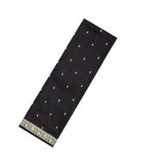 Black Handloom Banarasi Silk Saree With Floral Motifs-BE1282