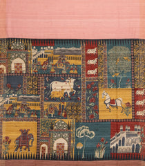 Baby Pink Handloom Dupion Silk Saree With Printed Pallu-DS0552