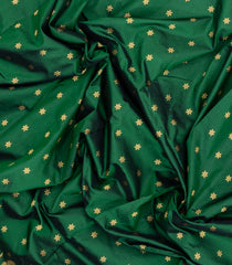 Green Handloom Paithani Silk Saree With Floral Zari Motifs & Meena Pallu-PA1130