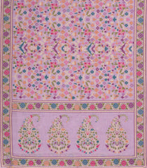 Lavender Woven Blended Cotton Saree With Meena Floral Jaal Motifs-BL4796