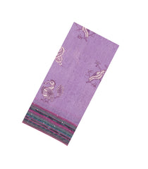 Lavender Printed Art Dupion Saree With Floral Motifs-BL6143