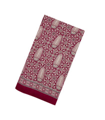 Crimson Printed Modal Silk Saree With Zari Pallu-PS0735