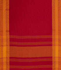 Crimson Woven Bengal Cotton Saree With Contrast Border-BG1756