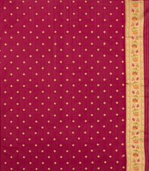 Magenta Woven Dupion Silk Saree With Buttas & Meena Borders-DS0587