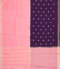 Dark Purple & Peach Woven Blended Viscose Half & Half Saree-BL5524