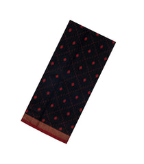 Black Woven Tussar Silk Saree With Buttas -TU3465