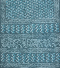 Grey Printed Jaipur Cotton Saree With Floral Motifs-JC1474