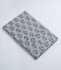 Grey 9 X 6 Inch Bagru Dabu Block Printed 96 Page Handmade Notebook-ACS1002