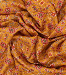 Mustard Woven Pure Silk Saree With Pashmina Printed Floral Motifs-PS0606