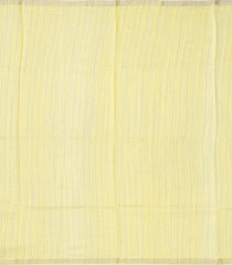 Yellow Woven Pure Chiffon Silk Saree With Printed Floral & Peacock Motifs-PS0589