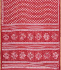 Crimson Printed Jaipur Cotton Saree With Floral Motifs-JC1548