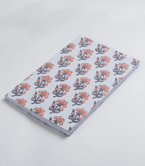 White 9 X 6 Inch Bagru Dabu Block Printed 96 Page Handmade Notebook-ACS1012