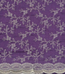 Lavender Synthetic Vichitra Saree With Zari Embroidery & Stone Work-BL5454