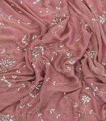 Baby Pink Woven Blended Tissue Saree With Embroidered Mirror Work-EN1864