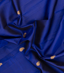 Blue Handloom Kanchipuram Silk Saree With Mango Buttas-KA16206