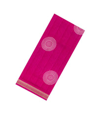 Hot Pink Printed Synthetic Dola Silk Saree With Zari Border-SY0413