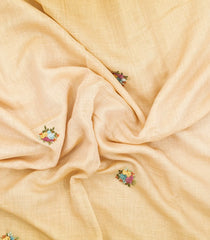 Sandal Woven Linen Saree With Embroidered Tree Motifs-LI0754