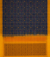 Midnight Blue Handloom Rasipuram Cotton Saree With Checks & Buttas-RA2507