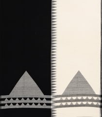 White & Black Handwoven Half & Half Bengal Cotton Saree -BG1528