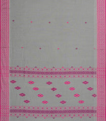 Grey Handwoven Bengal Cotton Saree With Floral Buttas-BG1511