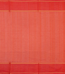 Red Handloom Silk Cotton Saree With Veldhari Stripes-SC4367
