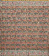 Orange Woven Tussar Silk Saree With Meena Floral Border-TU2984