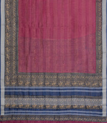 Magenta Printed Chanderi Cotton Saree With Zari Border-CC1532