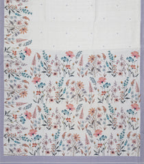 Off White Woven Synthetic Dola Silk Saree With Printed Floral Motif-BL4459