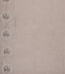 Grey Woven Art Tussar Saree With Printed & Embroidered Floral Motifs-BL4723