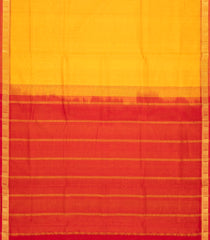 Mustard Handloom 9 Yards Silk Cotton Saree With Contrast Pallu-SC3772