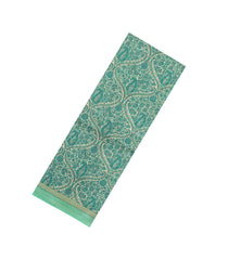Aquamarine Printed Pure Silk Saree With Floral Motifs-PS0839