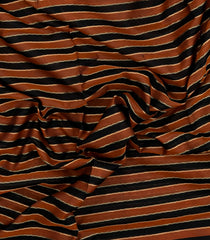 Rust & Black Handloom Soft Silk Cotton Saree With Zari Stripes-SC4379