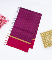 Magenta Handloom Kanchipuram Silk Saree With Checks