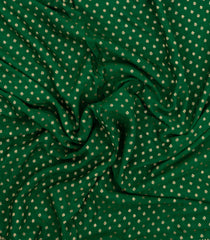 Green Handloom Banarasi Khaddi Georgette Silk Saree With Floral Motifs-BE1781
