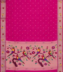 Hot Pink Woven Art Dupion Saree With Buttas & Paithani Pallu-BL5068