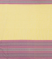 Sandal Handwoven Bengal Cotton Saree With Pink Border-BG1466