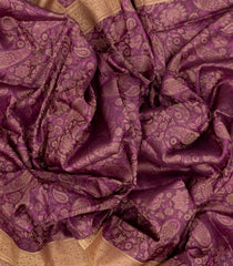 Lilac Handloom Soft Silk Saree With Floral Vine Motifs-SO4265