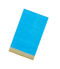 Turquoise Handloom Silk Cotton Saree With Contrast Border-SC4602
