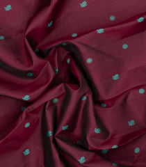 Maroon Handloom Kanchipuram Silk Saree With Silk Thread Butta & Border-KA16261