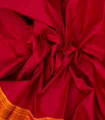 Red Handloom Korvai Kanchipuram Silk Saree With Silk Thread Work Border-KA13225