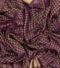 Magenta Woven Mysore Crepe Silk Saree With Floral Motifs-MS3131