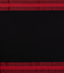 Black Woven Bengal Cotton Saree With Contrast Border-BG1754