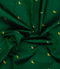 Dark Green Handloom Korvai Kanchipuram Silk Saree With Parrot Buttas-KA16170