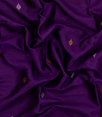 Purple Printed Blended Erode Cotton Saree With Zari Border-SY0456
