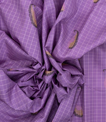 Lavender Handloom Kanchipuram Silk Saree With Checks & Buttas-KA14556