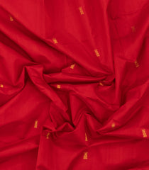 Red Handloom Silk Cotton Saree With Floral Motifs-SC3818