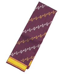 Maroon Handloom Kanchipuram Silk Saree With Floral Vine Motifs-KA12962